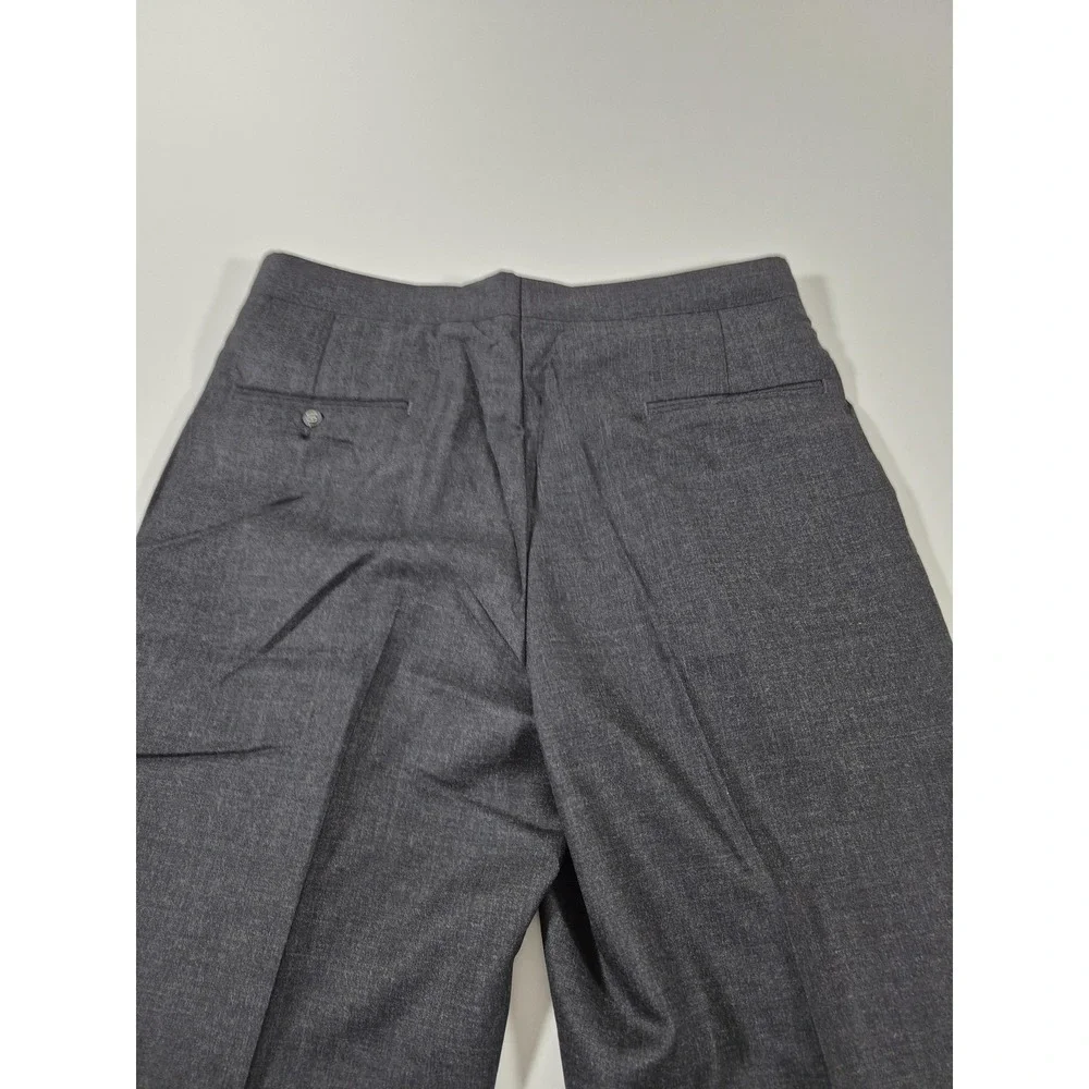 VTG Sansabelt Dress Pants Mens 34x36 Gray Wool Pleated Straight Comfort Waist
